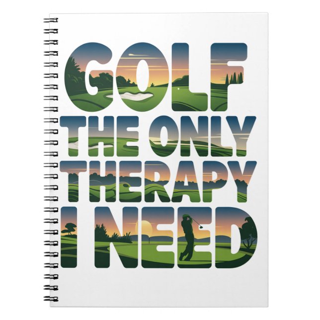 Golf the Only Therapy, Trendy Notebook (Front)