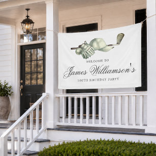 Golf Theme 100th Birthday Party Welcome  Banner