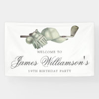 Golf Theme 19th Birthday Party Custom Welcome