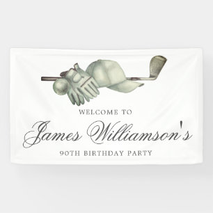 Golf Theme 90th Birthday Party Welcome Banner