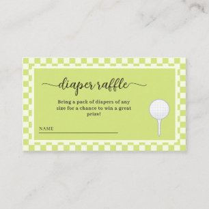 Golf theme baby shower diaper raffle enclosure card