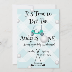 Golf theme birthday bundle invitation