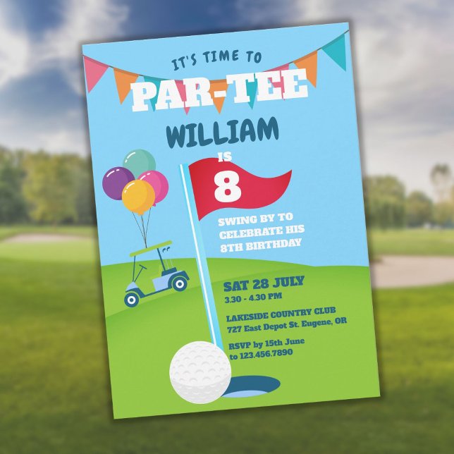 Golf Theme Birthday Party Partee Invitation (Golf Theme Birthday Party Partee Invitation)