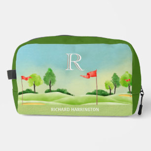 Golf Theme Course Greens Monogram Name Dopp Kit