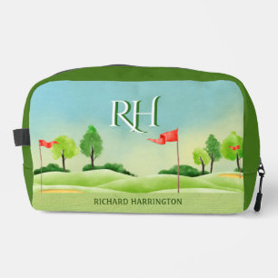 Golf Theme Course Greens Monogram Name Dopp Kit