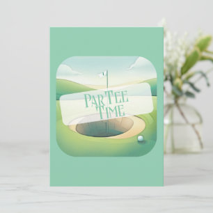 Golf Theme Custom Birthday Card   Flat Option