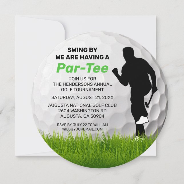 Golf Theme | Golf Course Retirement Event Invitation (Front)