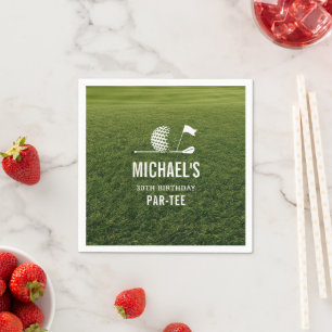 Golf Theme Golfer Party Minimalist 30th Birthday Napkin