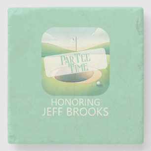 Golf Theme Green Party Stone Coaster