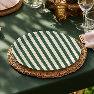 Golf Theme Green Stripes Bridal Shower Paper Plate