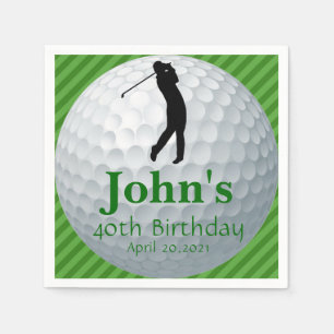 Golf Theme Man's Birthday Personalised Napkin