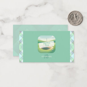 Golf Theme Monogram Note Card Flat Option