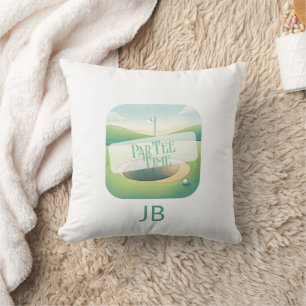 Golf Theme Par-Tee Monogram Cushion