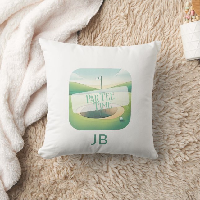 Golf Theme Par-Tee Monogram Cushion (Blanket)