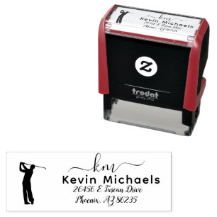 GOLF Theme Personalised Monogram Self-inking Stamp