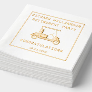 Golf Theme Retirement Party Foil Stamped Napkins