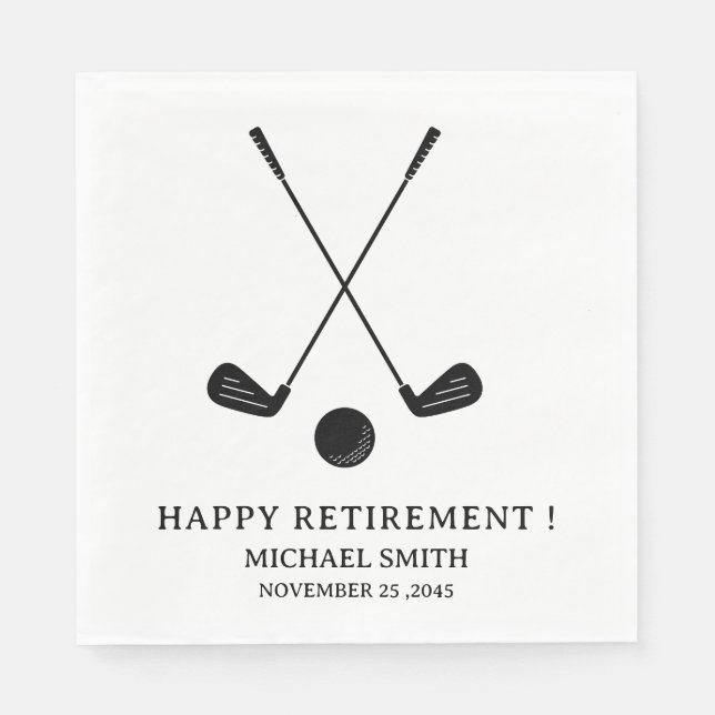 Golf Theme Retirement Party Napkins (Front)