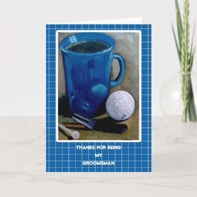 GOLF THEME: Thanks For Being My Groomsman Thank You Card (Front)
