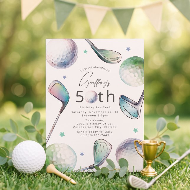 Golf Themed 50th Birthday Par-tee Invitation (Creator Uploaded)