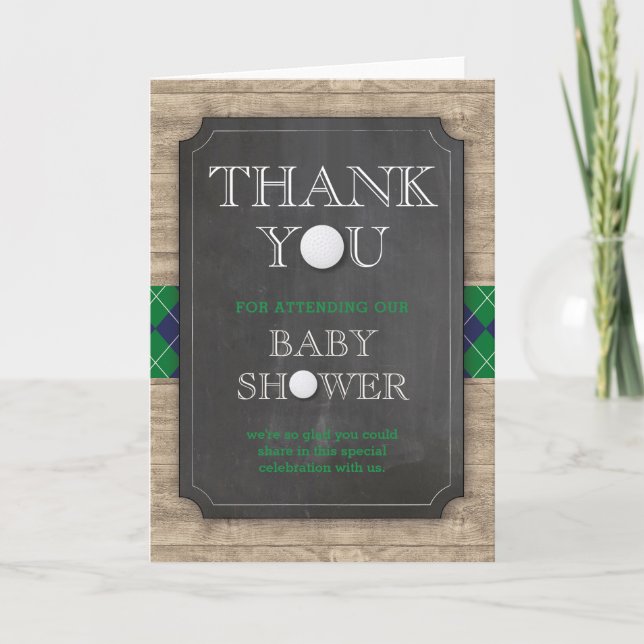 Golf Themed Baby Shower Thank you Cards (Front)