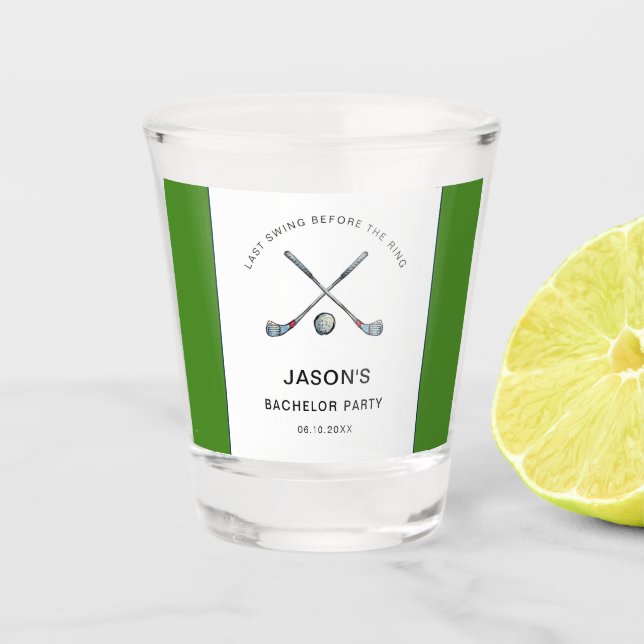 Golf Themed Bachelor Party favours  Shot Glass (Front)
