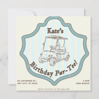 Golf Themed Birthday Party Holiday Card