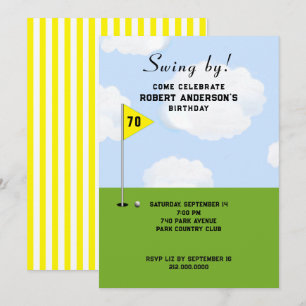 Golf Themed Birthday Party Invitation