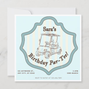 Golf Themed Birthday Party  Invitation