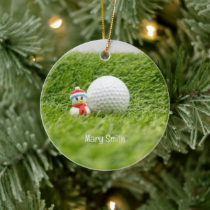 Golf themed Christmas gifts for Golfer Ceramic Tree Decoration