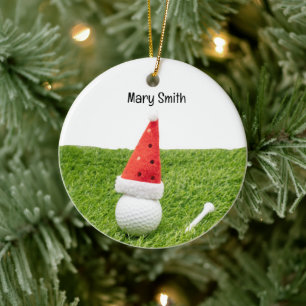 Golf themed Christmas gifts for Golfer Ceramic Tree Decoration