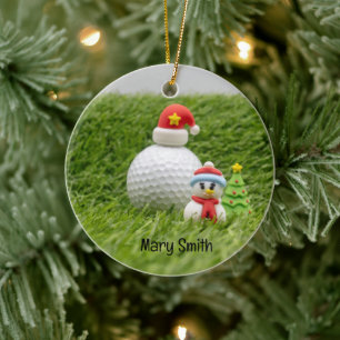 Golf themed Christmas gifts for Golfer Ceramic Tree Decoration