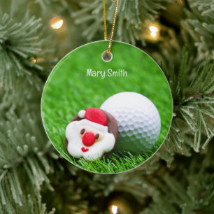 Golf themed Christmas gifts for Golfer Ceramic Tree Decoration