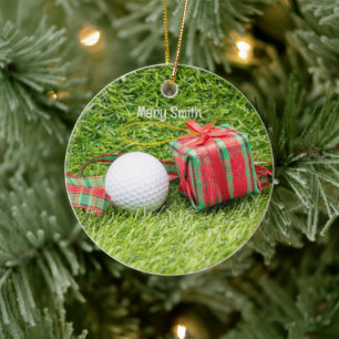 Golf themed Christmas gifts for Golfer Ceramic Tree Decoration