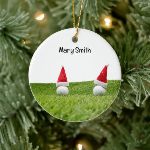 Golf themed Christmas gifts for Golfer Ceramic Tree Decoration