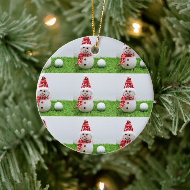 Golf themed Christmas gifts for Golfer Ceramic Tree Decoration (Tree)