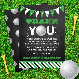 Golf Themed Co-ed Baby Shower Thank You Card