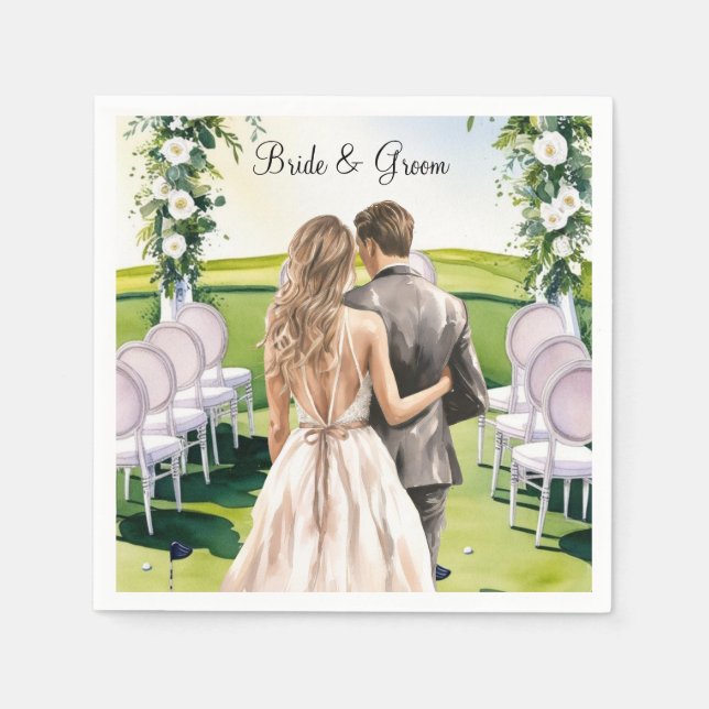 Golf themed for Golfer's Wedding Party  Napkin (Front)