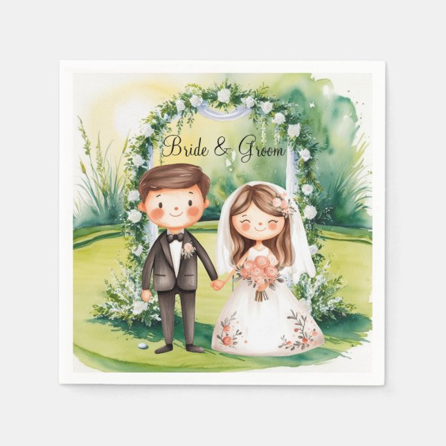 Golf themed for Golfer's Wedding Party  Napkin (Front)