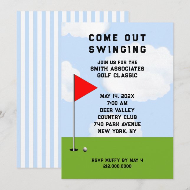 Golf Themed Invitations (Front/Back)