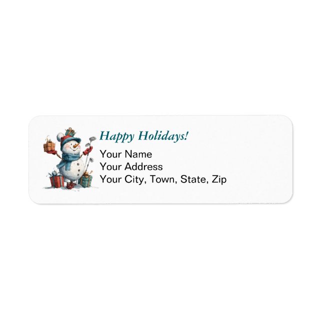 Golf-Themed Personalised Return Address Labels (Front)