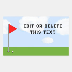 Golf Themed Rectangular Sticker