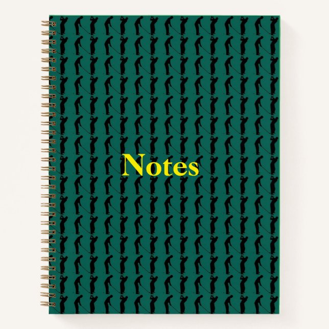 Golf Themed Spiral Notebook (Front)