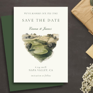 Golf Themed Vintage Watercolor Elegant Stylish Invitation