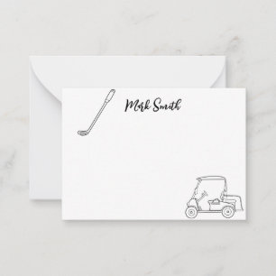 Golf themed with Name for golfer Note Card