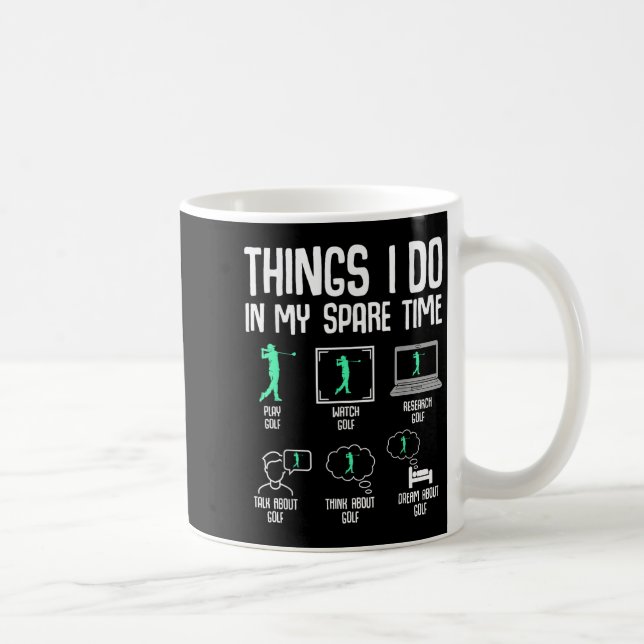 Golf Things I Do In My Spare Time Golfer Kids Boys Coffee Mug (Right)