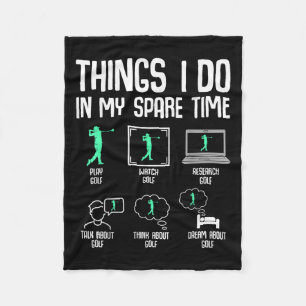 Golf Things I Do In My Spare Time Golfer Kids Boys Fleece Blanket