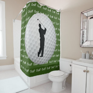 Golf Tiled Text Design Shower Curtain