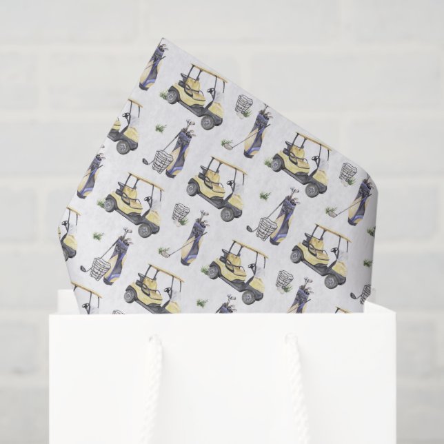 Golf Tissue Paper, Golfer Decoupage Paper (Gift Bag)