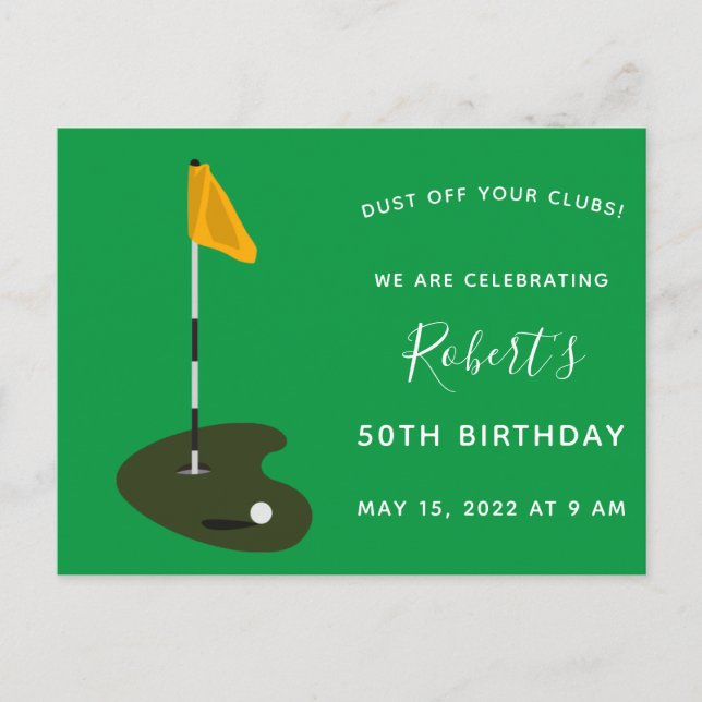 Golf Tournament 50th Birthday Party Invitation (Front)