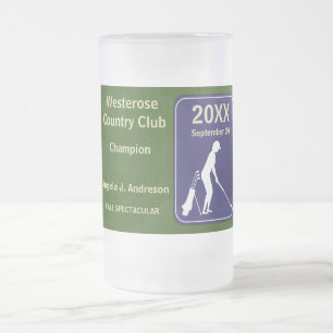 Golf 🏌 Tournament Award Prize  Frosted Glass Beer Mug